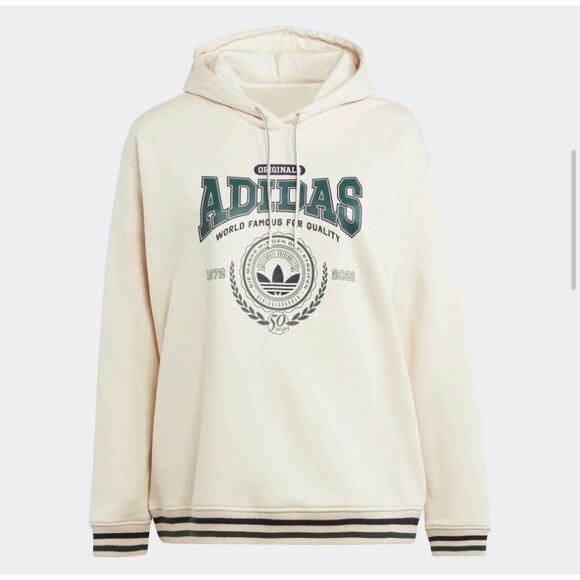 Adidas Womens Originals Wonder White Class of 72 Hoodie Sweatshirt PLUS 1X NWT - Picture 5 of 11